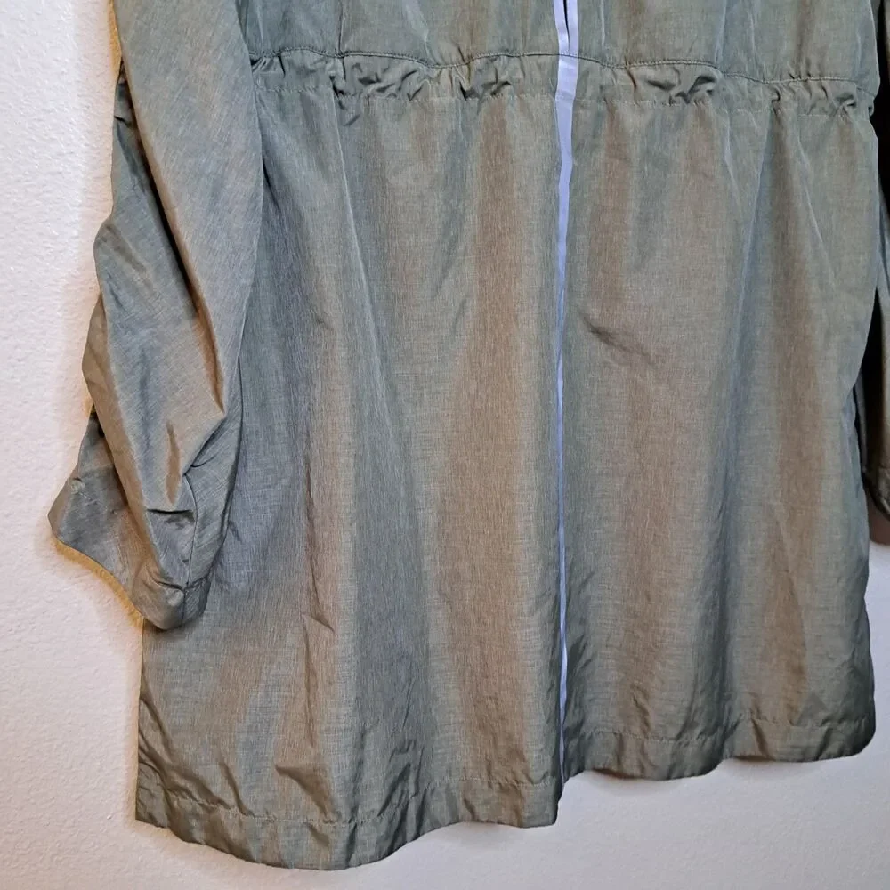 MPG Women Rain Coat Green Lightweight Size XL Breathable Zip Parka Green - Picture 9 of 10